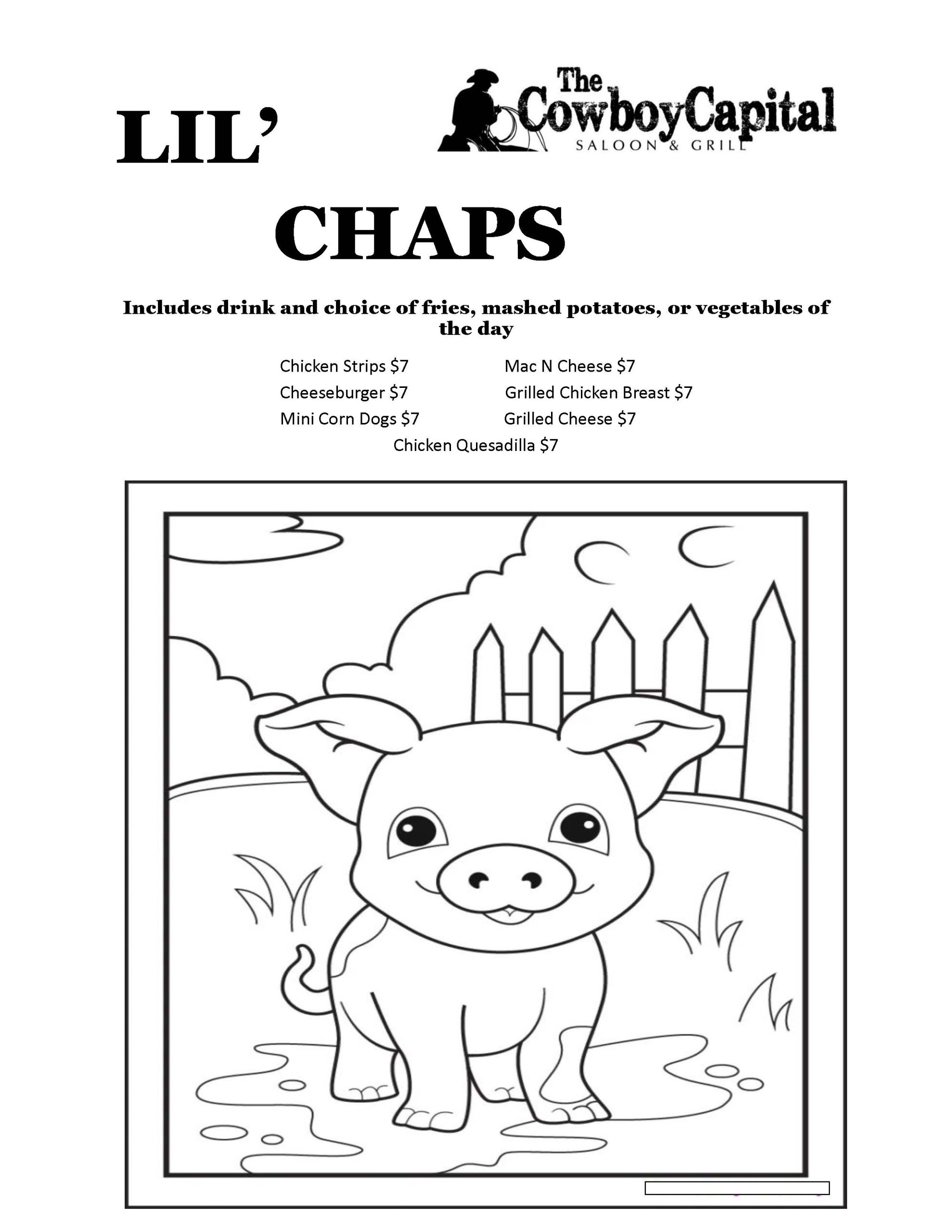 Lil' Chaps Menu