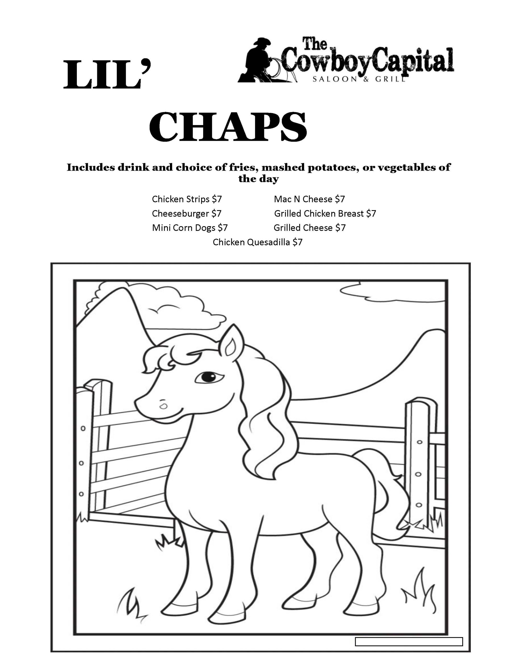 Lil' Chaps Menu